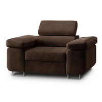 SESSEL CALVO Polstersessel Loungesessel ergonomisch, Braun - Braun, Holz/Metall (133/87/98cm) - MASSENO