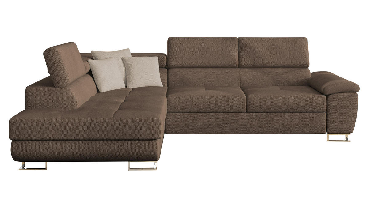 ECKSOFA Cotere, Seite: Links - Braun, Holz/Textil (270/202cm) - MIRJAN24