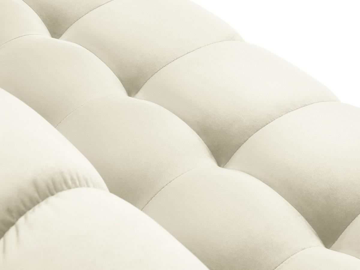 ECKSOFA links Mamaia aus Samt leichtes beige 5 Sitzplätze - Creme, Textil (185/293cm) - Micadoni