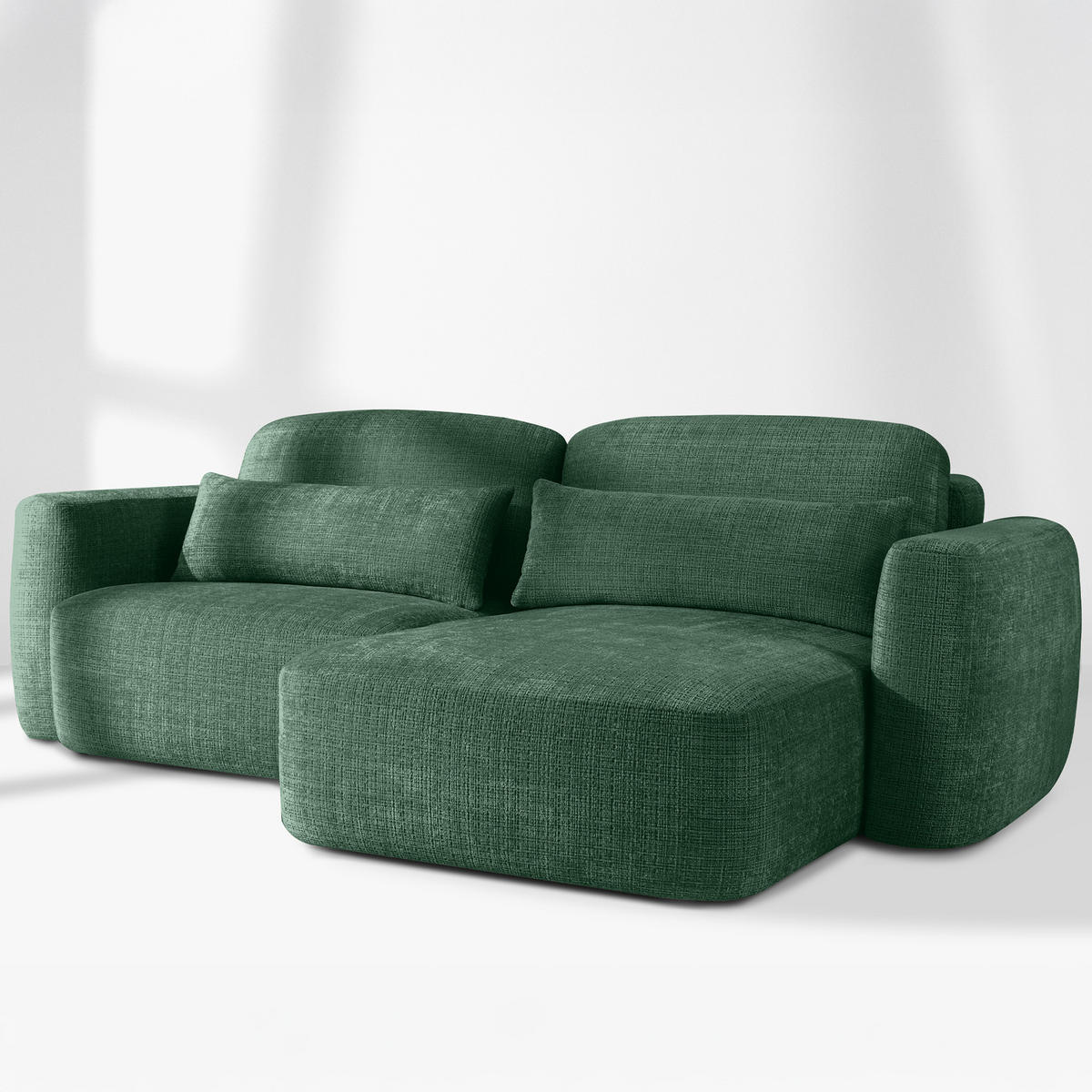 SITZGARNITUR ELOSA - Grün, Holz/Textil (245/85/165cm) - KONSIMO®
