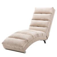 RELAXLIEGE Liegesessel,Relaxsessel,Leinenstoff,Beige - Beige, Textil (55/84/148cm) - LVHOM