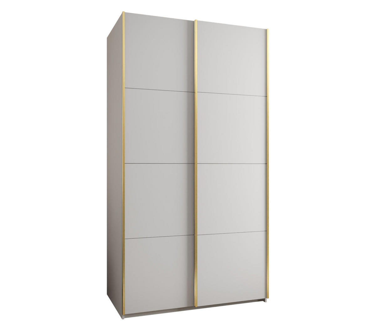 SCHWEBETÜRENSCHRANK 245,5/140/64 2-türig - Goldfarben/Weiß, Holz/Metall (140/245/64cm) - Abiks Möbel