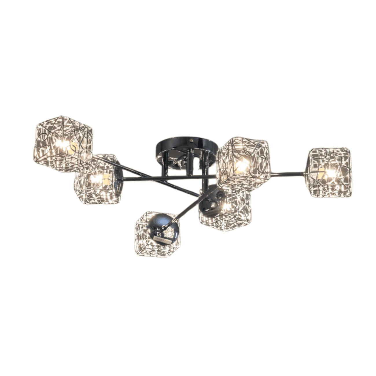 DECKENLEUCHTE APHYSE, Silber/Chrom, 55cm - Chromfarben, Metall (55/55/13cm) - KOSILUM