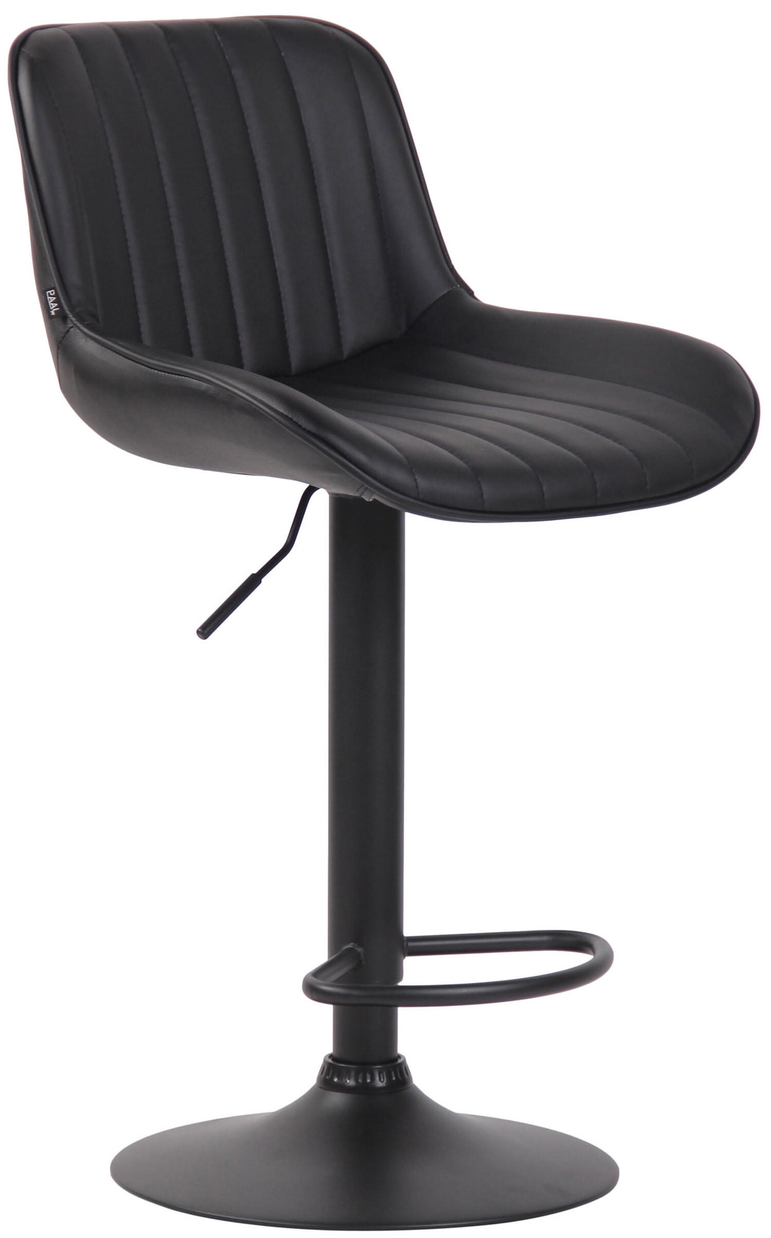 BARHOCKER Lento, Gestell schwarz, Kunstleder Schwarz - Schwarz, Kunststoff/Textil (50/100/50cm) - TPFLiving