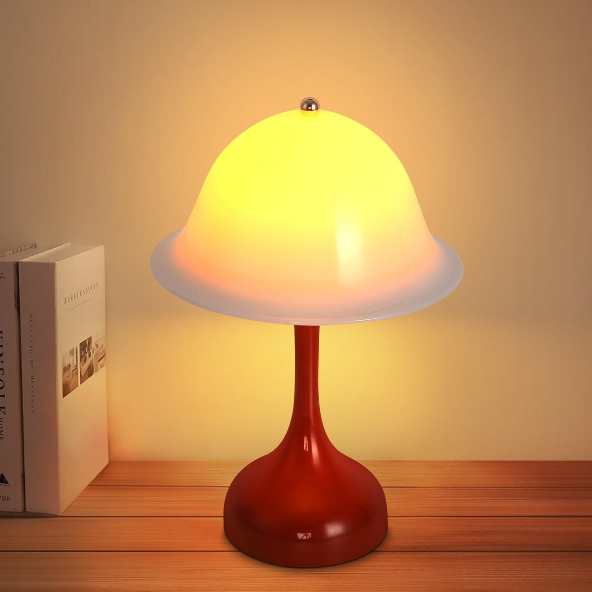 LED TISCHLAMPE Auralume 16/9/24.5 cm - Rot, Kunststoff (16/9/24.5cm) - ZMH