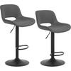 BARHOCKER 2er Set, höhenverstellbar, aus Metall - Grau, Textil/Metall (49/106/49cm) - Woltu