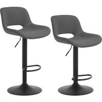 BARHOCKER 2er Set, höhenverstellbar, aus Metall - Grau, Textil/Metall (49/106/49cm) - Woltu