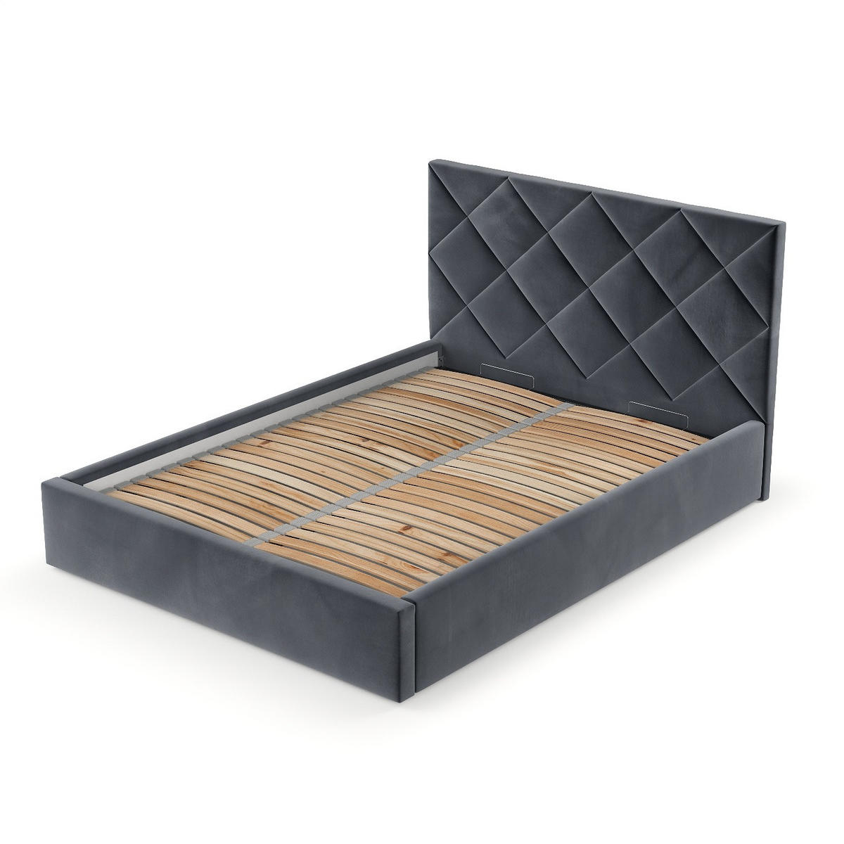 POLSTERBETT Torno 140/200 cm Dunkelgrau im Kronos Stoff - Dunkelgrau/Schwarz, Holz/Holzwerkstoff (140/200cm) - AltaBeds
