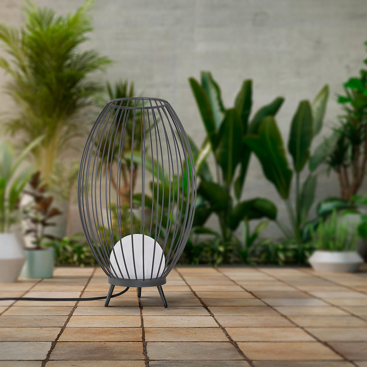 STEHLEUCHTE Auzzurra - Anthrazit, Metall (36/36/57.4cm) - Paco Home