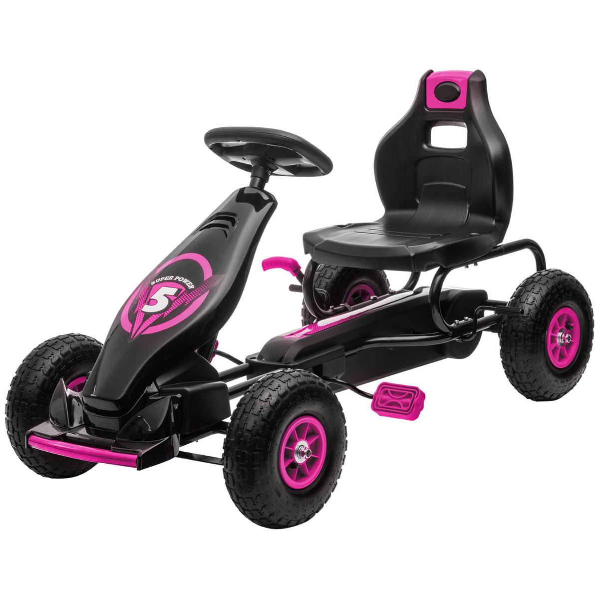TRETKART DE-13039 verstellbarer Sitz Rosa/Schwarz - Pink, Kunststoff (121/58/61cm) - ComfortXL