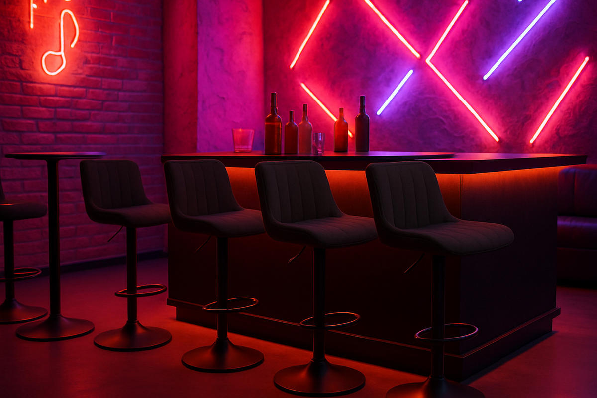 BARHOCKER Lento Gestell schwarz Stoff Schwarz - Schwarz, Textil/Metall (50/108/50cm) - TPFLiving