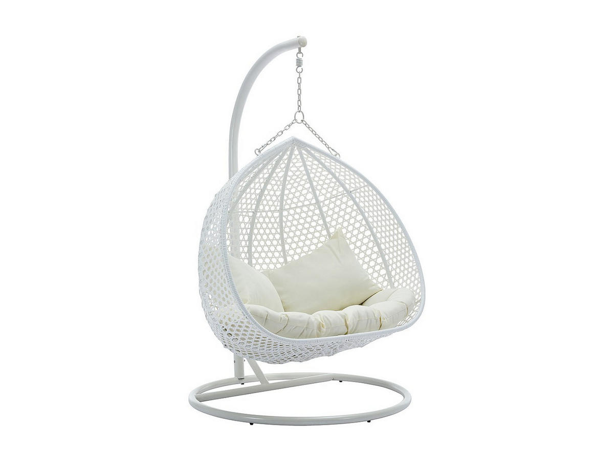 HÄNGESESSEL - 2 Personen - Harz - Weiß - - Weiß, Kunststoff (130/195/106cm) - Vente-Unique
