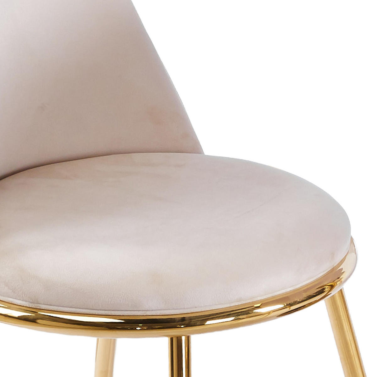 ESSZIMMERSTUHL mit hoher Rückenlehne Velvet Cream White - Weiß, Metall (47/82/56cm) - Meubliv