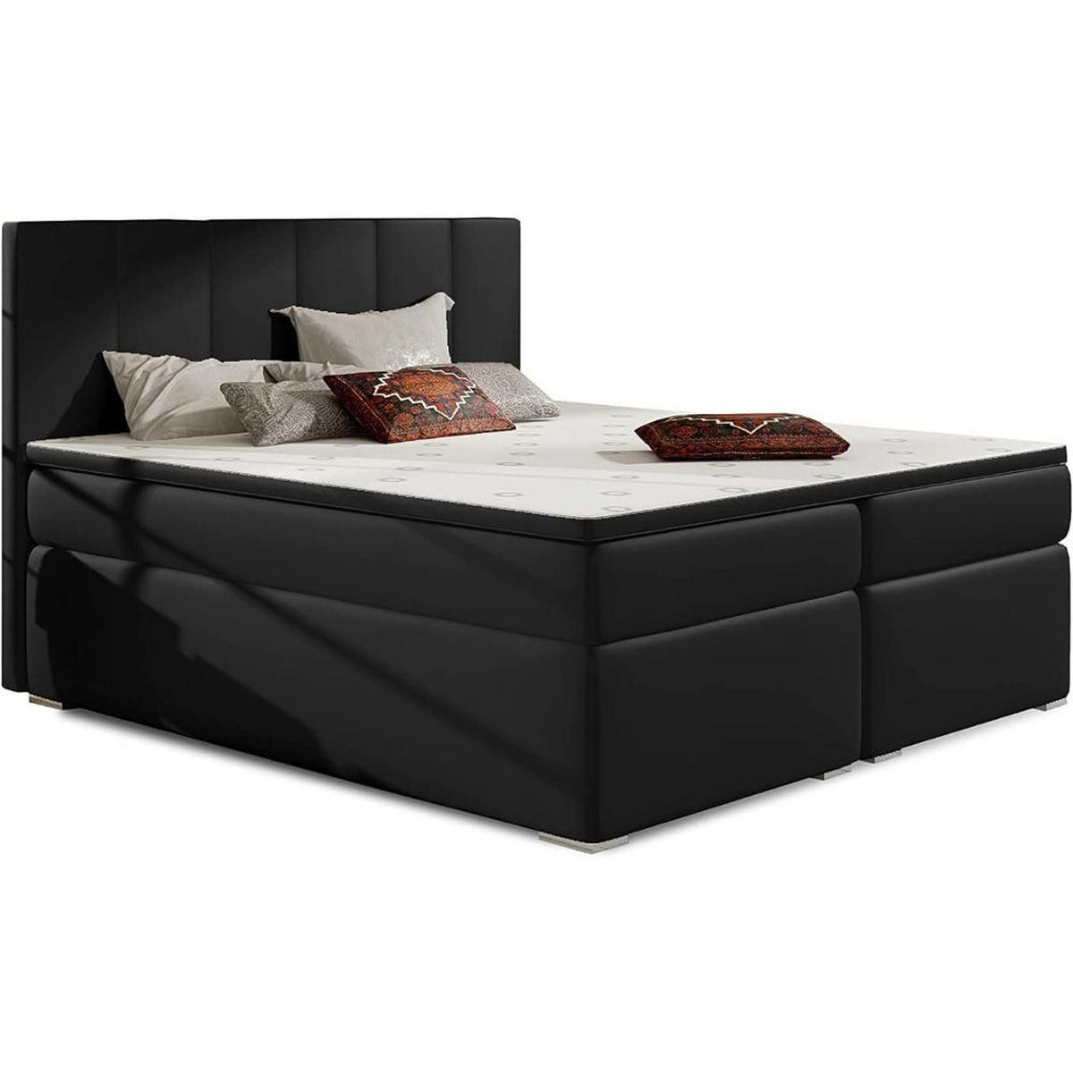 BOXBETT BOLERO Bonellfederkern inkl. Topper - Schwarz Hochglanz, Holz/Holzwerkstoff (140/200cm) - Best For Home