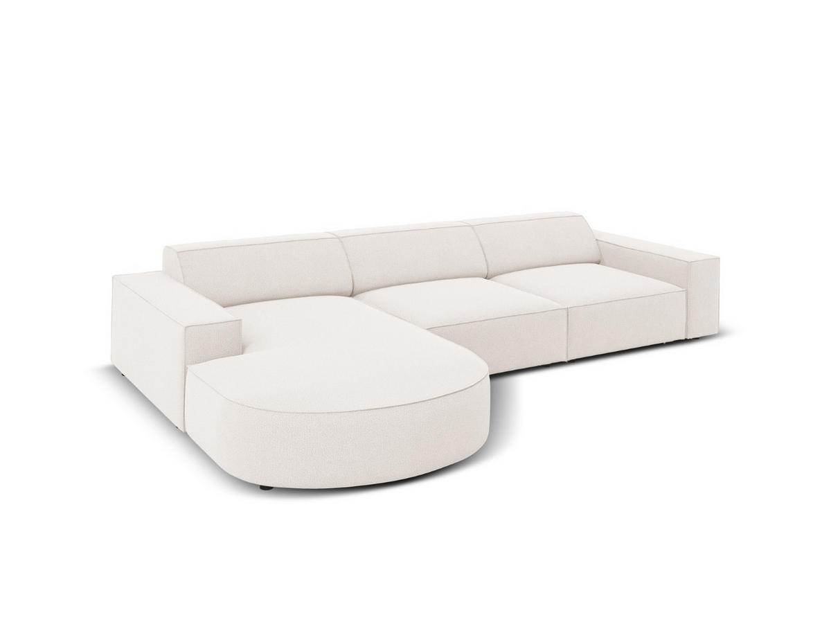ECKSOFA links Jodie aus strukturiertem Stoff leichtes beige 4 Sitzplätze - Beige, Textil (166/284cm) - Micadoni