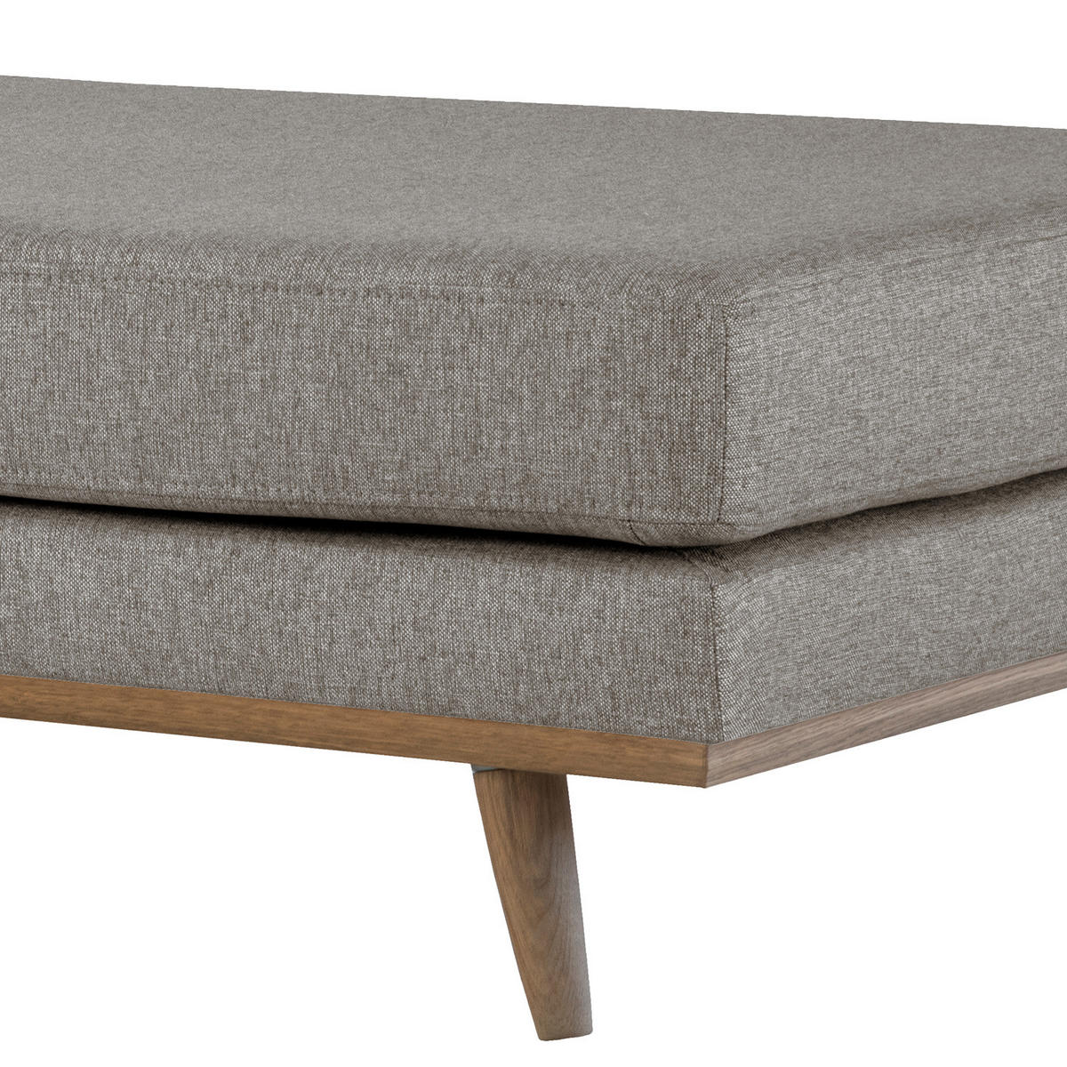 HOCKERBANK - Eichefarben/Graubraun, Eichenholz/Textil (180/43/81cm) - home24