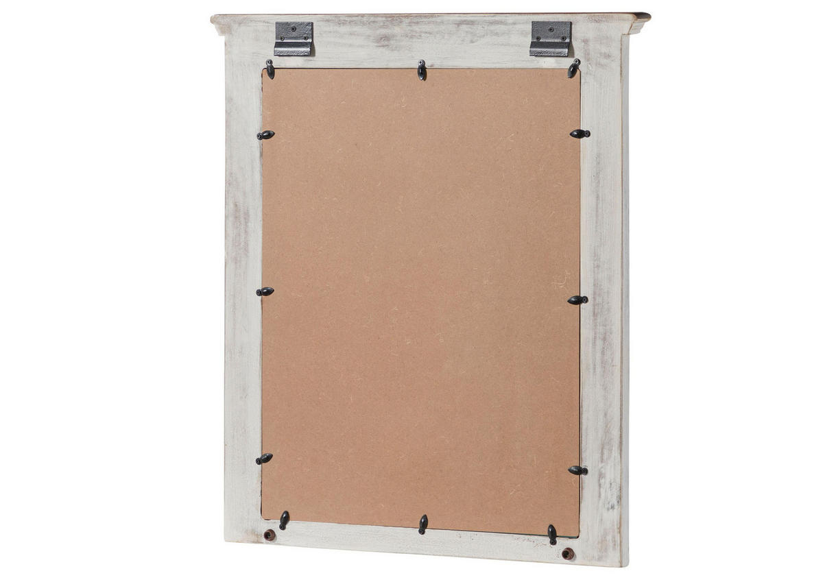 WANDSPIEGEL Mango / Akazie 68x5x79 weiß gewachst CASTLE-ANTIK #114 - Weiß, Holz (68/79/5cm) - Massivmoebel24