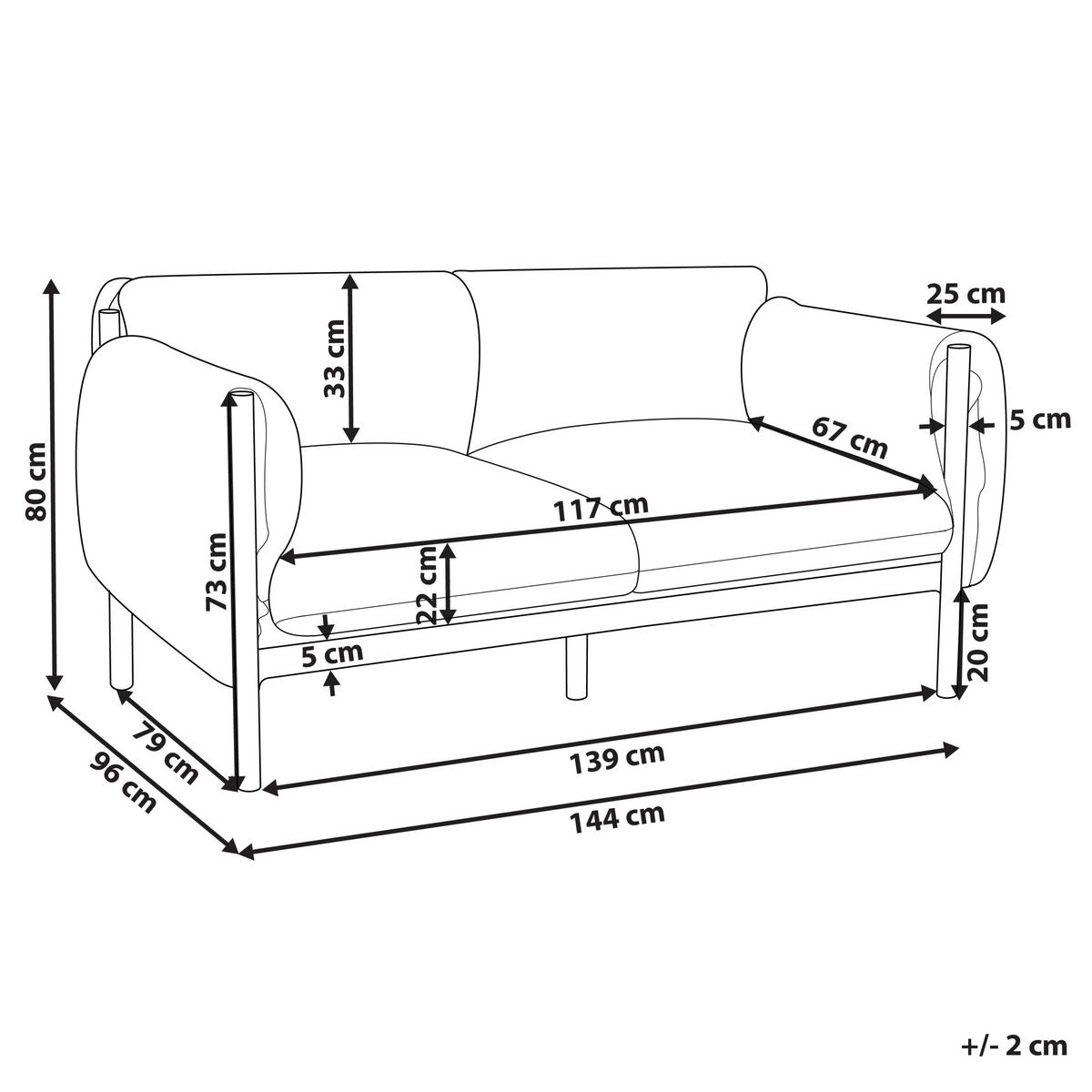 GARTENSOFA 2-Sitzer Aluminium hellgrau/schwarz Esperia - Schwarz/Grau, Metall (144/80/96cm) - Beliani