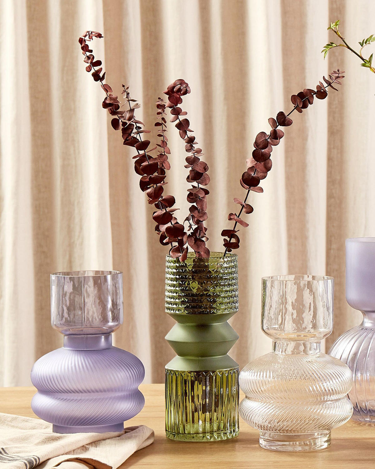 BLUMENVASE Glas violett Rodia - Violett, Glas (24cm) - Beliani