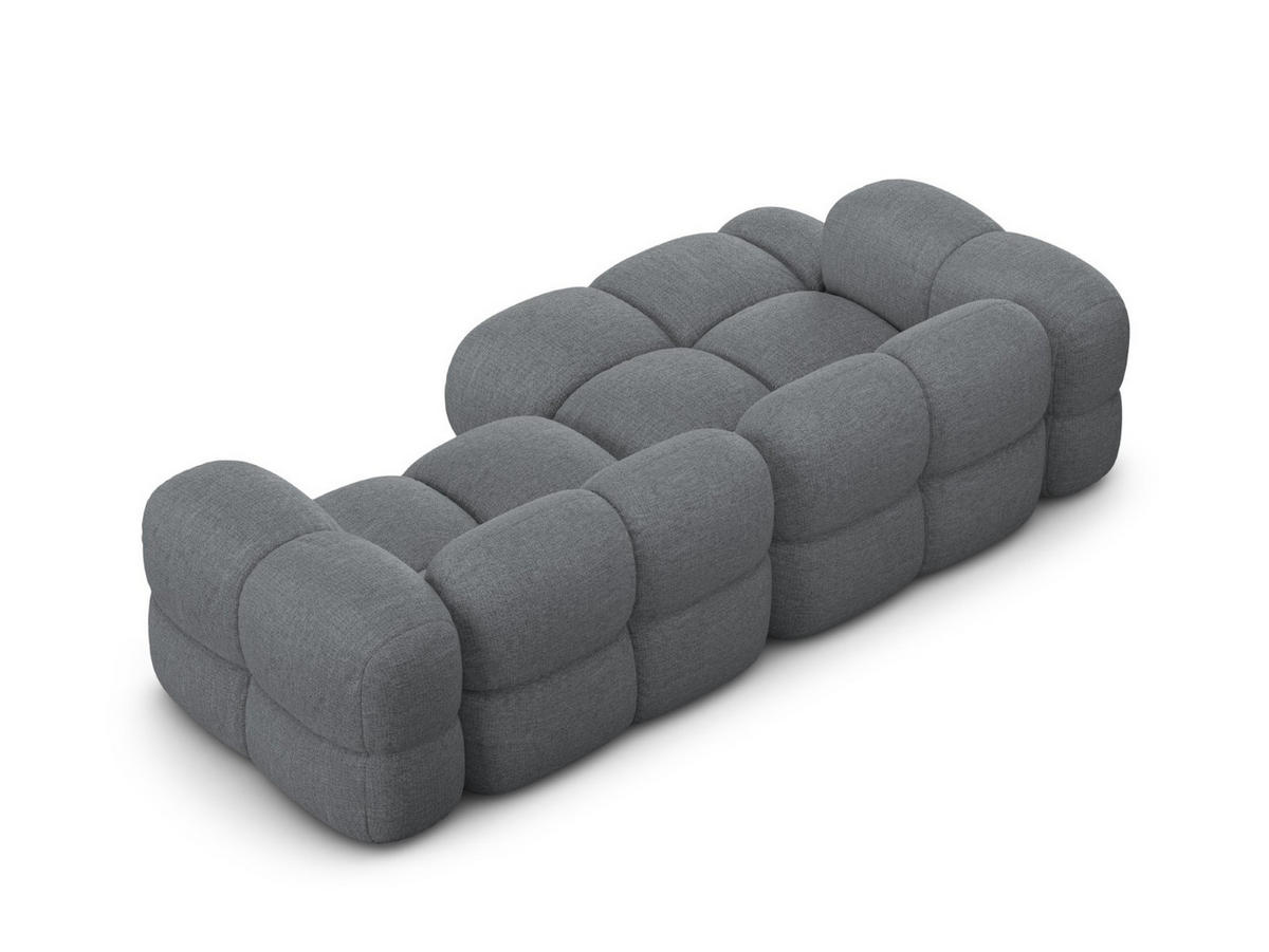 ECKSOFA links Loretto aus strukturiertem Stoff grau 3 Sitzplätze - Grau, Textil (147/250cm) - Cosmopolitan Design