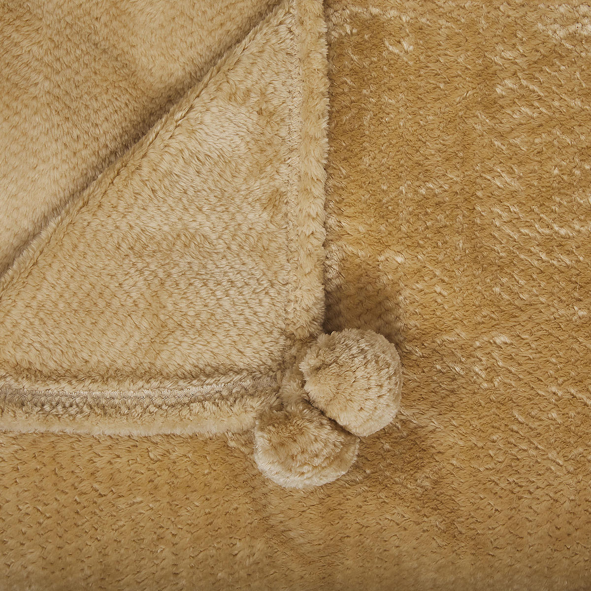 DECKE Senfgelb Saitler 220/200 cm - Dunkelgelb, Textil (200/220cm) - Beliani