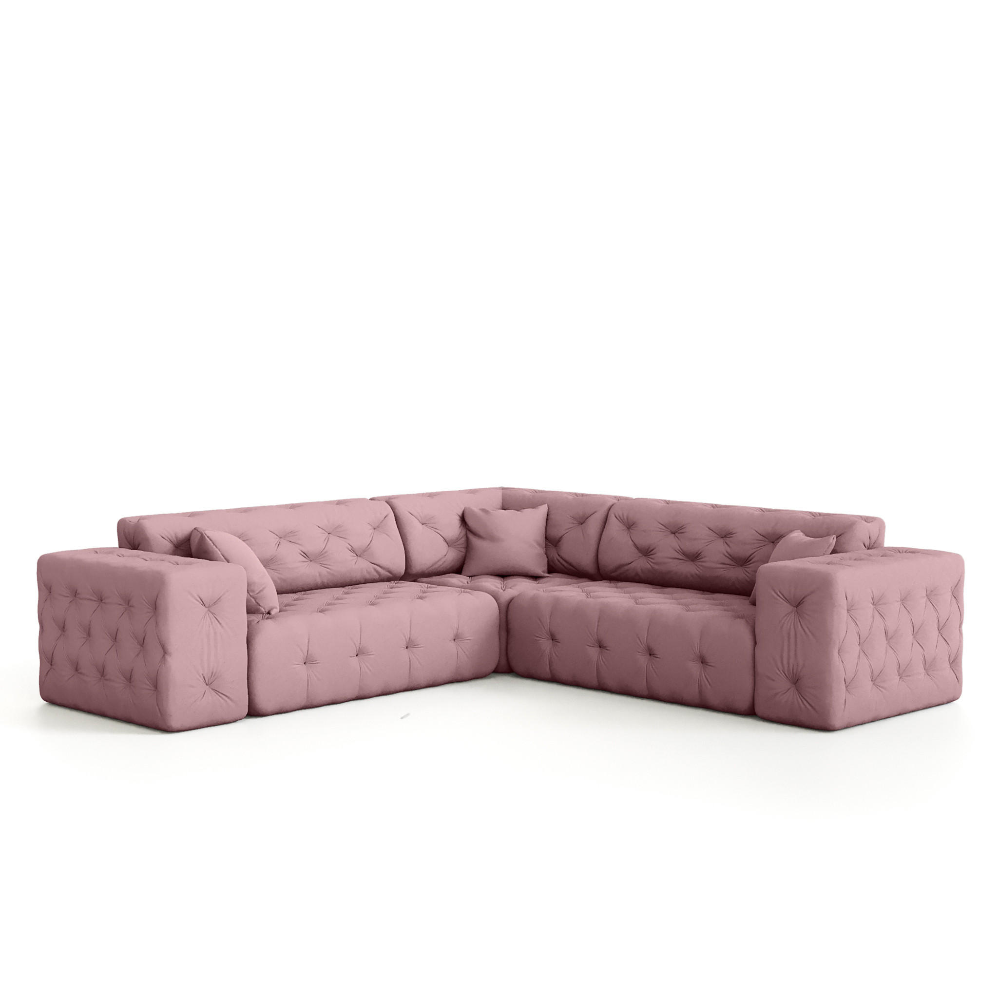 ECKSOFA Chantal - Pink, Holzwerkstoff/Textil (246/246cm) - Fun Möbel