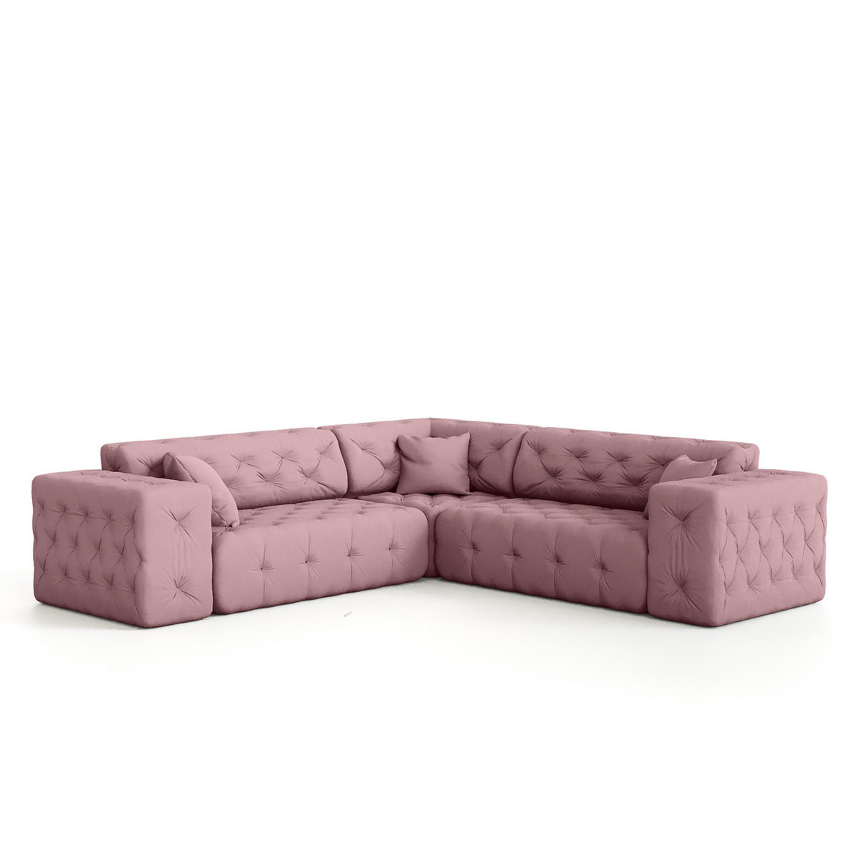 ECKSOFA Chantal - Pink, Holzwerkstoff/Textil (246/246cm) - Fun Möbel