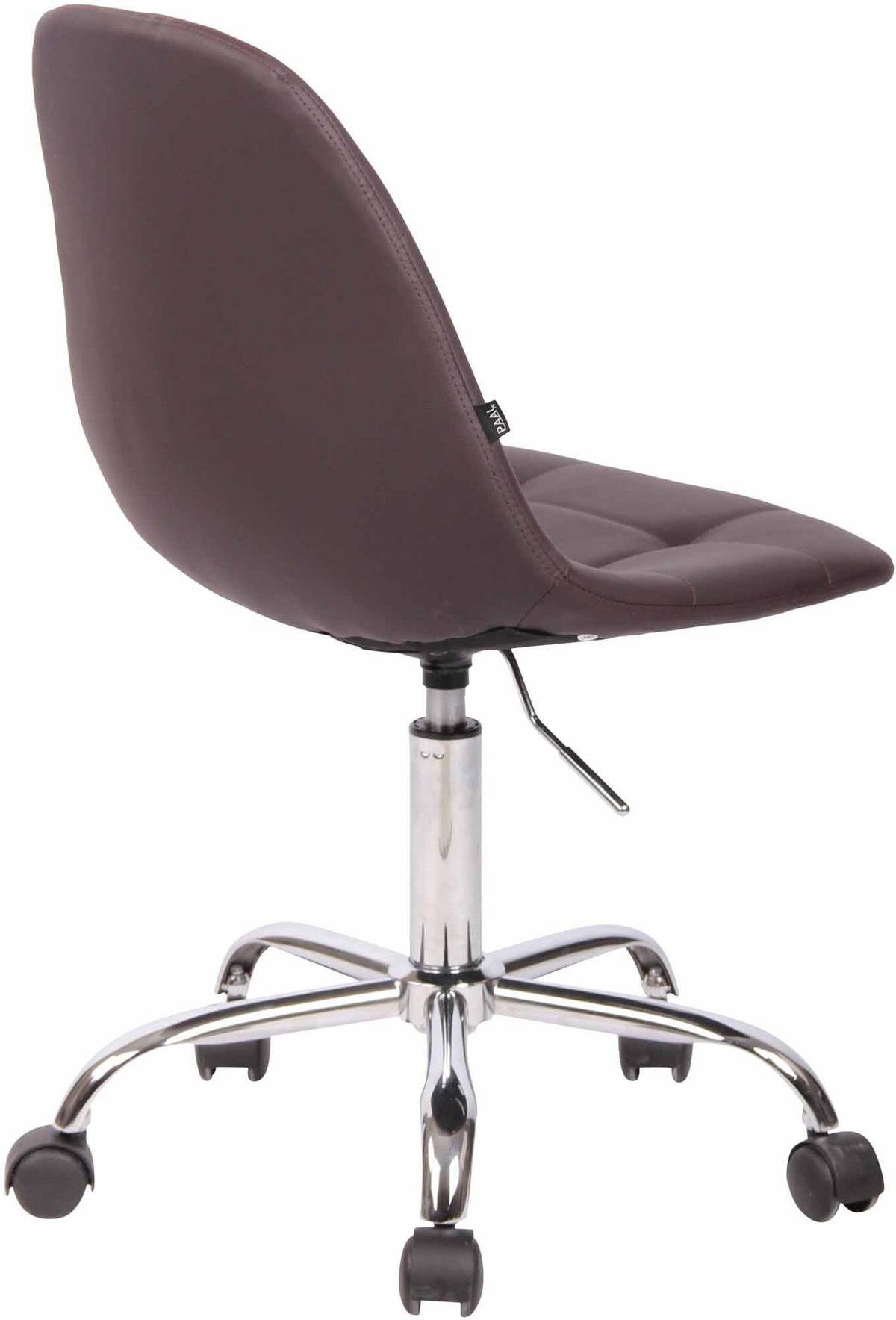 DREHSTUHL Lederlook braun - Chromfarben/Braun, Textil/Metall (47/79/56cm) - CLP