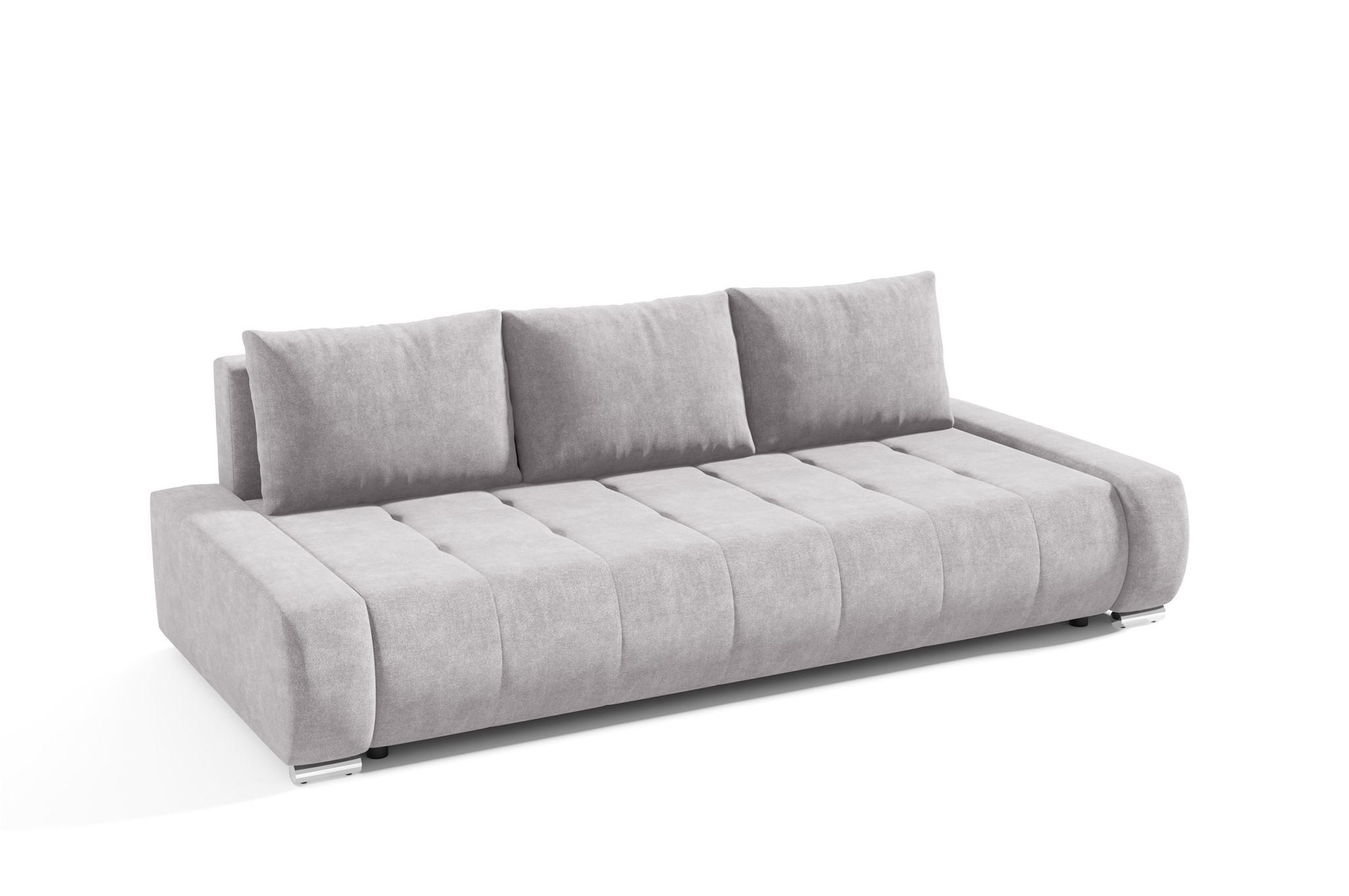 SCHLAFSOFA Vogar In Aston - Silberfarben, Holzwerkstoff/Textil (240/85/110cm) - Fun Möbel