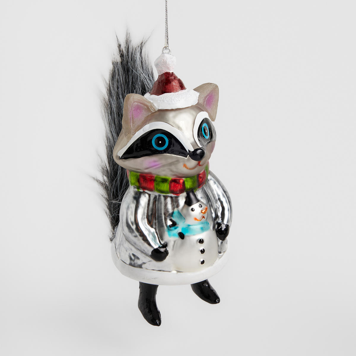 GLASKUGEL Xmasraccoon, Mehrfarbig, 14x8x8.5 cm, Dekorative Weihnachtsdeko - Multicolor, Glas (8/14/8.5cm) - home&you