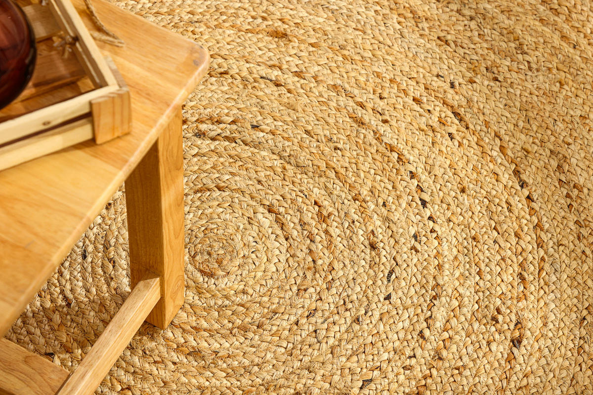 JUTETEPPICH Nitin natur 100/100 cm - Naturfarben, Naturmaterialien (100/100cm) - My-Rug
