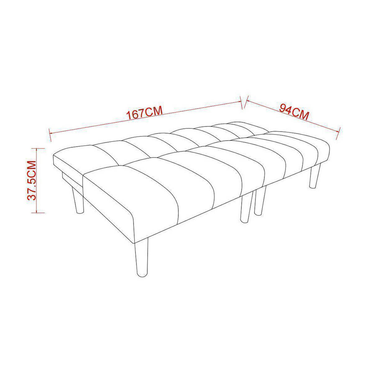 SCHLAFSOFA mit 3-fach verstellbarer Rückenlehne,Beige - Beige, Textil (82/72/167cm) - KOMHTOM