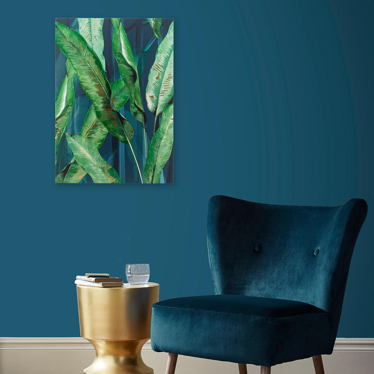 LEINWANDBILD - Blätter grün - 70x50cm - Grün, Holzwerkstoff (50/70cm) - Art for the Home