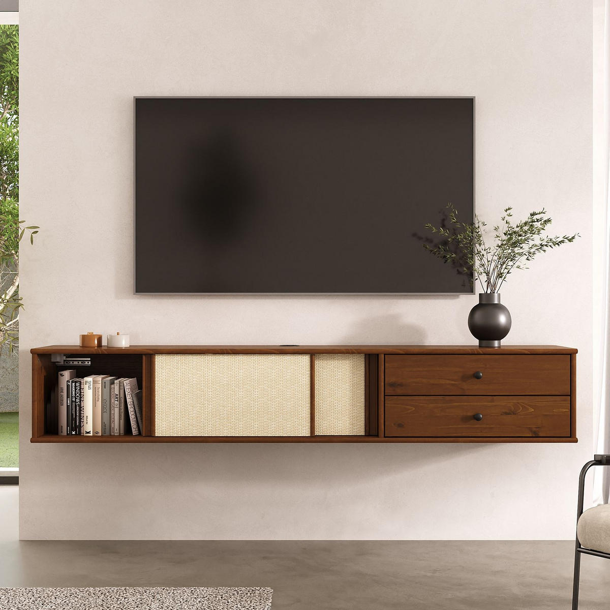 LOWBOARD SIMONA Kastanie - Kastanienfarben, Holz (175/30/34cm) - IDIMEX