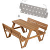 KINDERSITZGRUPPE PICKNICK for 4' Outdoor +, teak, mit Lehne und Bankkissen - Teakfarben, Holz - Roba