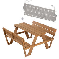 KINDERSITZGRUPPE PICKNICK for 4' Outdoor +, teak, mit Lehne und Bankkissen - Teakfarben, Holz - Roba