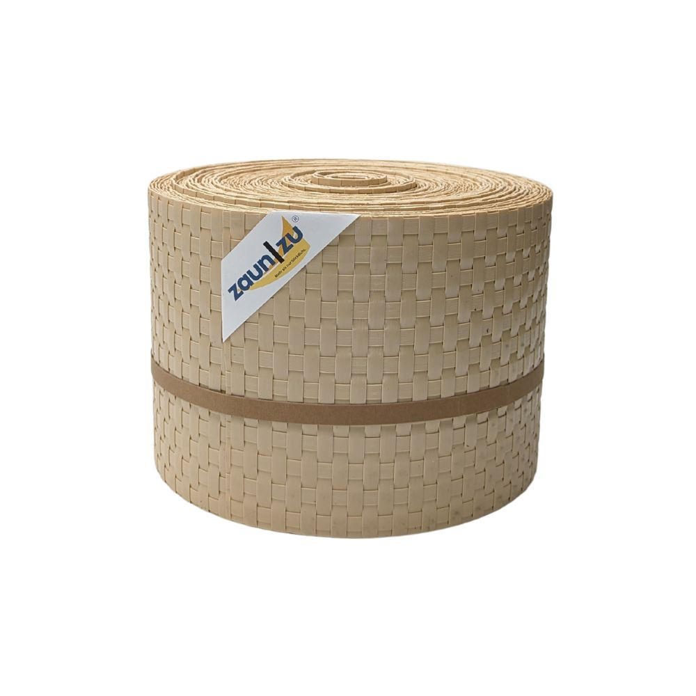 SICHTSCHUTZSTREIFEN Rattan PE für Doppelstabmatten Beige 26m - Beige, Kunststoff (2600/19cm) - ZAUN|ZU