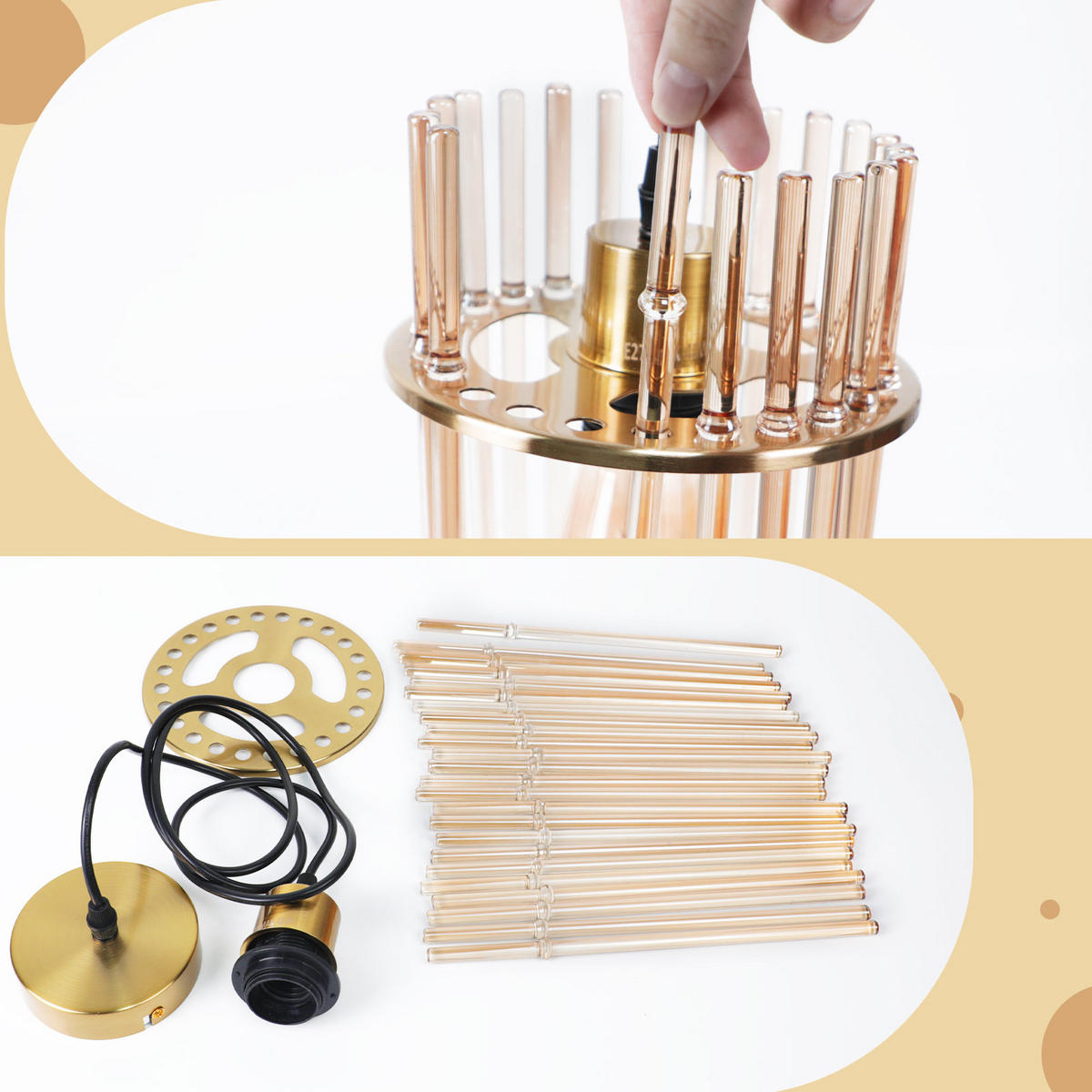 PENDELLEUCHTE Liora 16/10/150 cm - Goldfarben, Metall (16/10/150cm) - ZMH