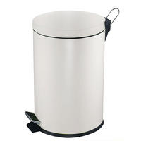 MÜLLEIMER Runder TretMit Herausnehmbaren Kunststoff Inneneimer 5 Liter 28,4 x 24,5 x 20 cm Weiß - Weiß, Metall (20/28.4/24.5cm) - PROREGAL