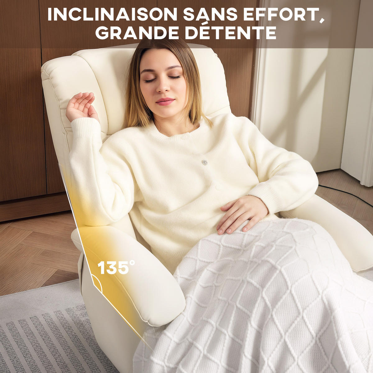 RELAXSESSEL DE-17399 Crème - Creme, Metall (68/94/85cm) - ComfortXL
