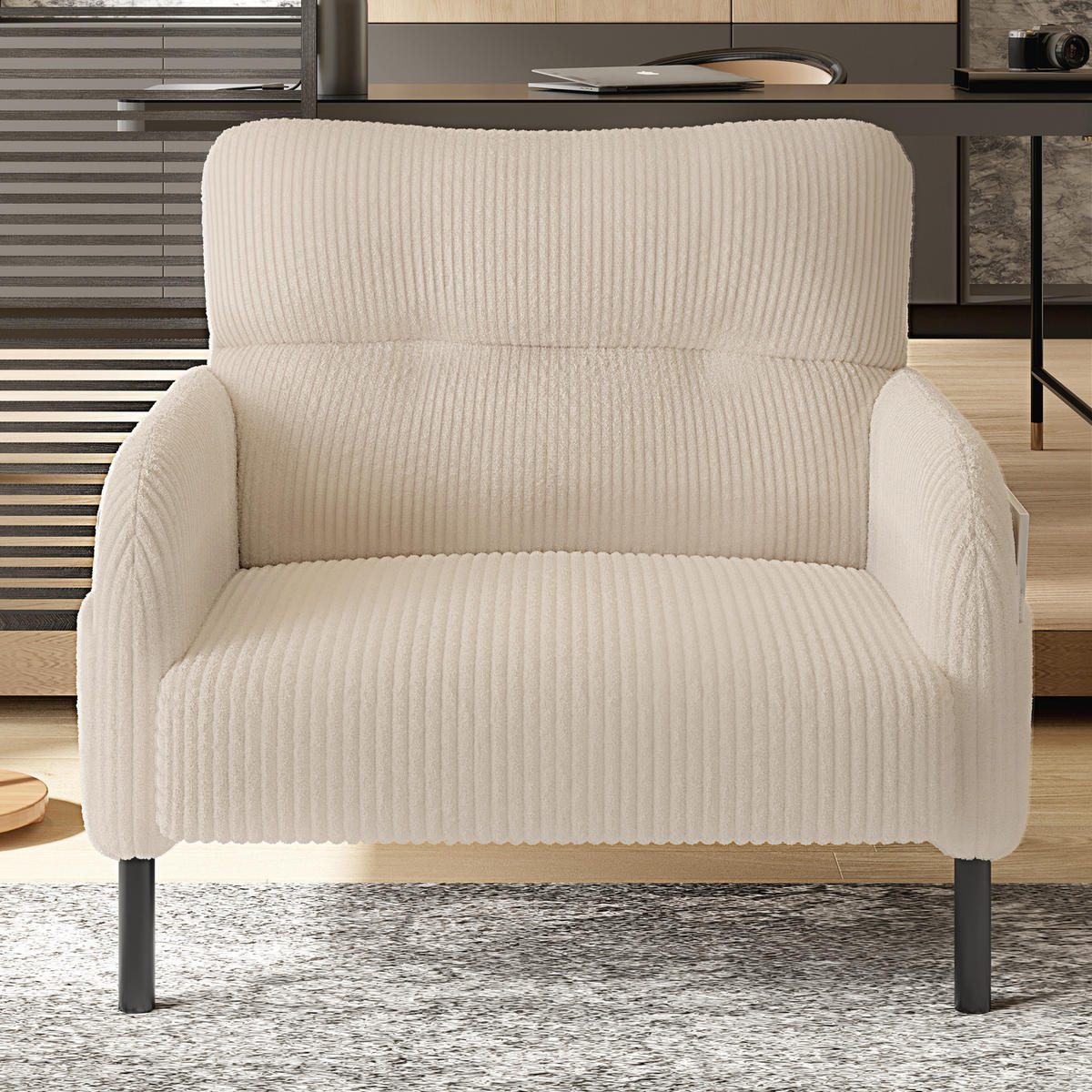 SESSEL Loungesessel,Polstersessel,Cord,Beige - Beige, Textil (67/79/75cm) - LVHOM