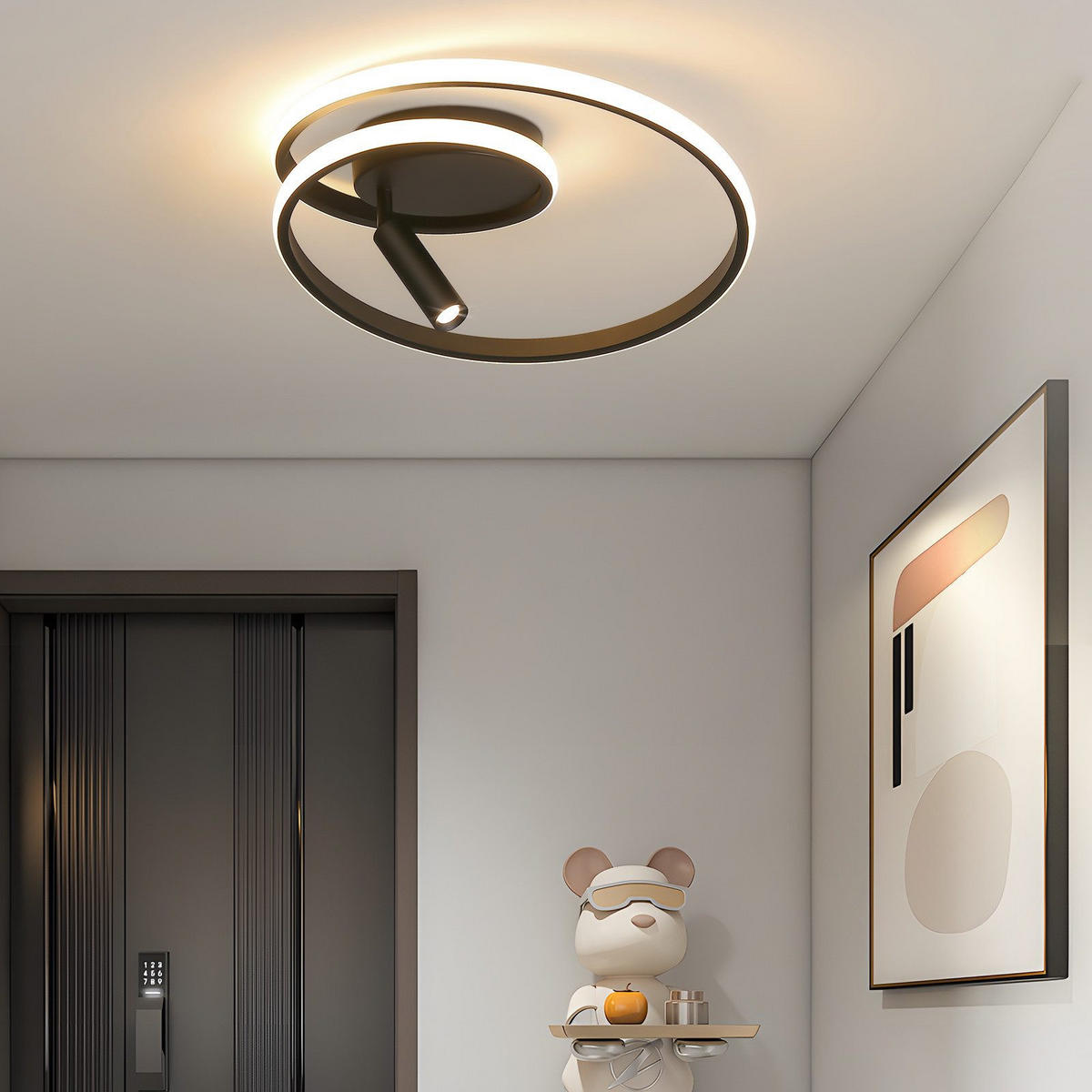 LED-DECKENLEUCHTE Lynton 40/40/12.5cm - Schwarz, Metall (40/40/12.5cm) - Nettlife