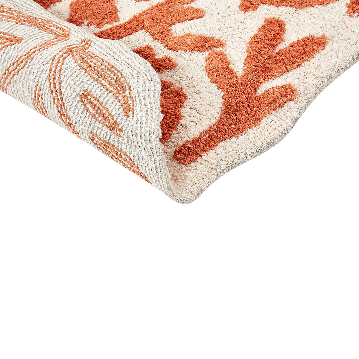 BADEMATTE Beige 60 x 90 cm Derik - Beige/Orange, Textil (60/90cm) - Beliani