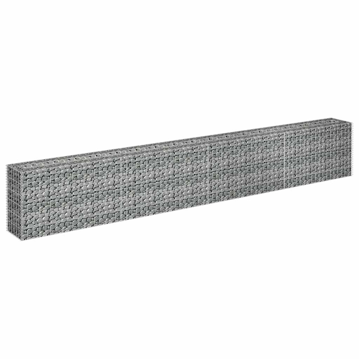 GABIONEN-HOCHBEET Verzinkter Stahl 360/30/60 Cm - Silberfarben, Metall (360/60/30cm) - vidaXL