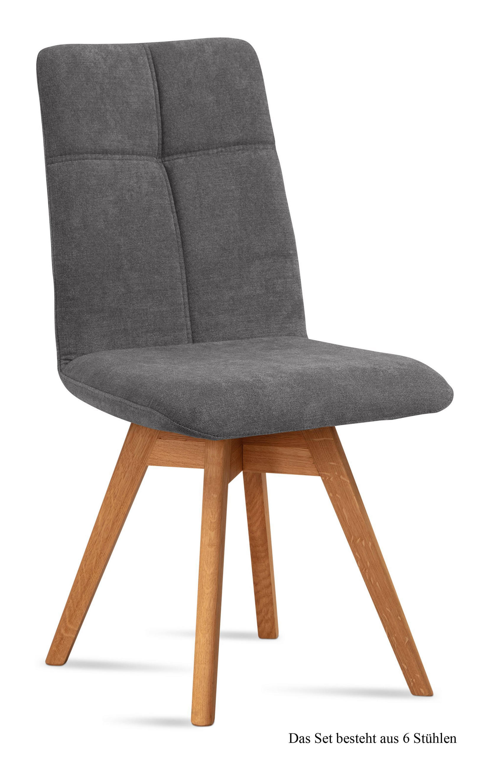 ESSZIMMERSTUHL drehbar (6er-Set) Dorea 47x92x60 Eiche geölt/Grau - Eichefarben/Grau, Kunststoff (60/92/47cm) - 58aufmkessel