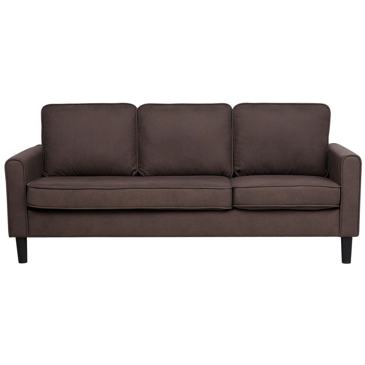 3-SITZER-SOFA mit Ottomane Polsterbezug Braun Avesta - Braun, Textil (186/85/74cm) - Beliani