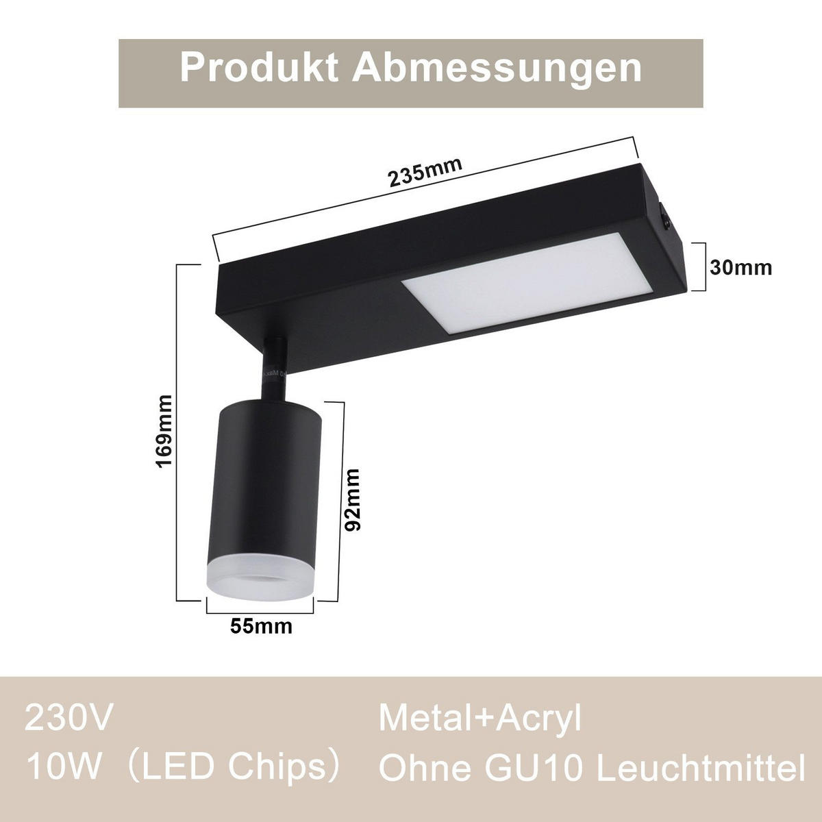 STRAHLER Birkenfeld 1-flammig 23.5/8/16.9 cm - Schwarz, Metall (23.5/8/16.9cm) - Nettlife