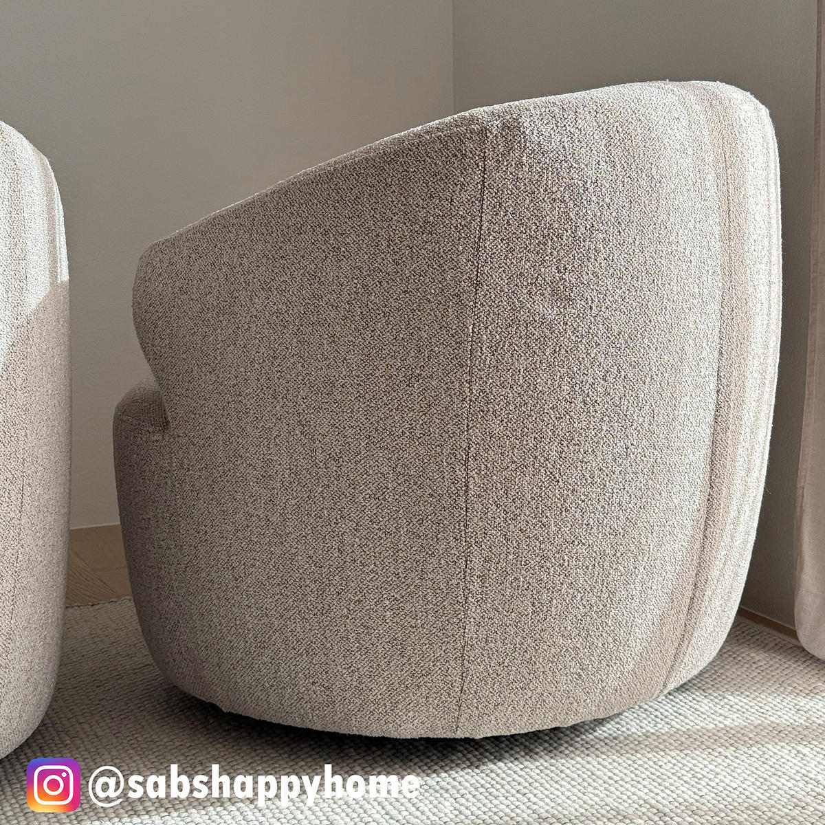 LOUNGESESSEL - Bouclé / Eisen - Beige / Schwarz - Beige/Schwarz, Holzwerkstoff/Textil (80/77/80cm) - home24