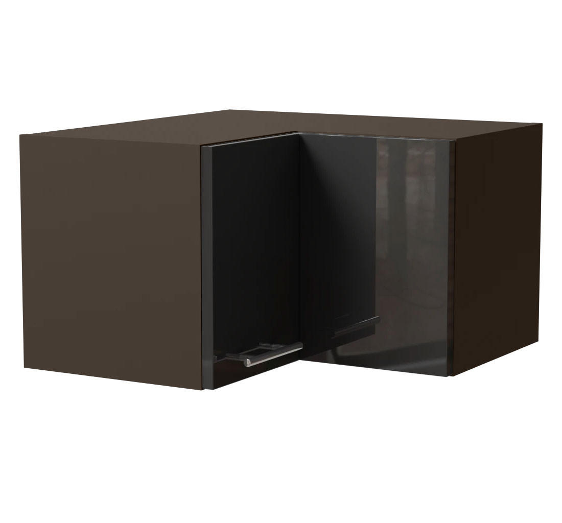 ECKHÄNGESCHRANK Essen W12/60/36 Graphit Hochglanz / Lava Matt 60 / 60 / 36cm - Dunkelgrau/Graphitfarben, Holz/Holzwerkstoff (60/36/60cm) - Feldmann-Wohnen