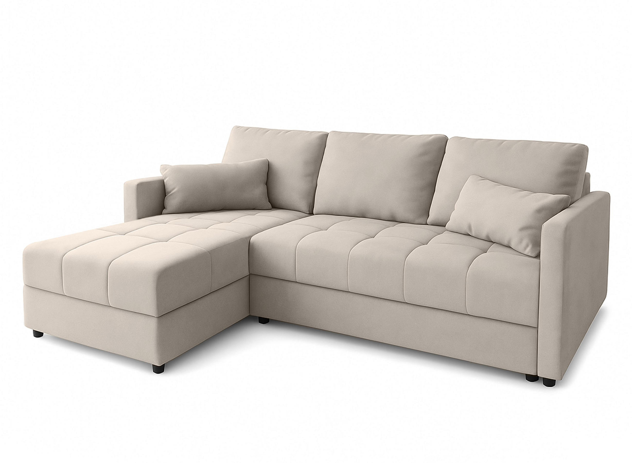 ECKSOFA L Form Dolceo Beige 226/140/78 cm – Schlaffunktion Universell Links Rechts - Beige/Schwarz, Kunststoff/Textil (140/226cm) - AX Living